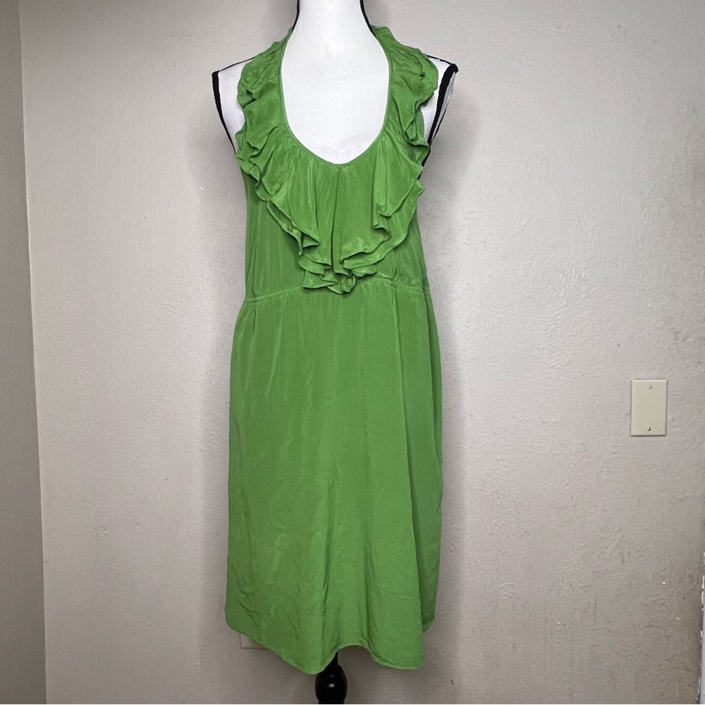 MM Couture by Miss Me green silk mini halter dress